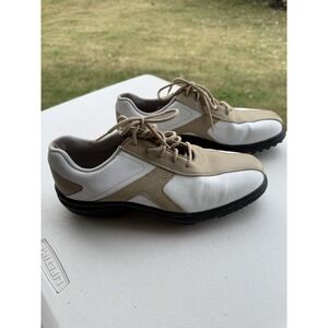 footjoy womens golf shoes cleats.  Size 9 W.‎ Sierra Treks    Tan/white. #2-26